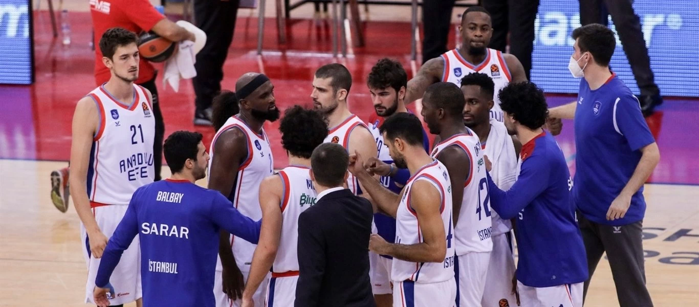 Ευρωλίγκα: Κρούσμα κορωνοϊού στην Αναντολού Εφές - Εκτός δράσης οι Μ.Ντάνστον και Σ.Λάρκιν